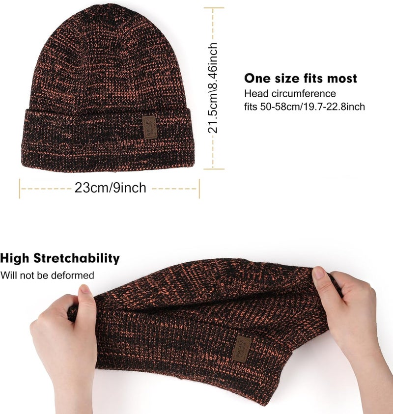 Wmcaps Winter Beanie for Men Women, Fleece Lined Beanie Soft Warm Knit Hat Ski Stocking Cuffed Cap - Image 3